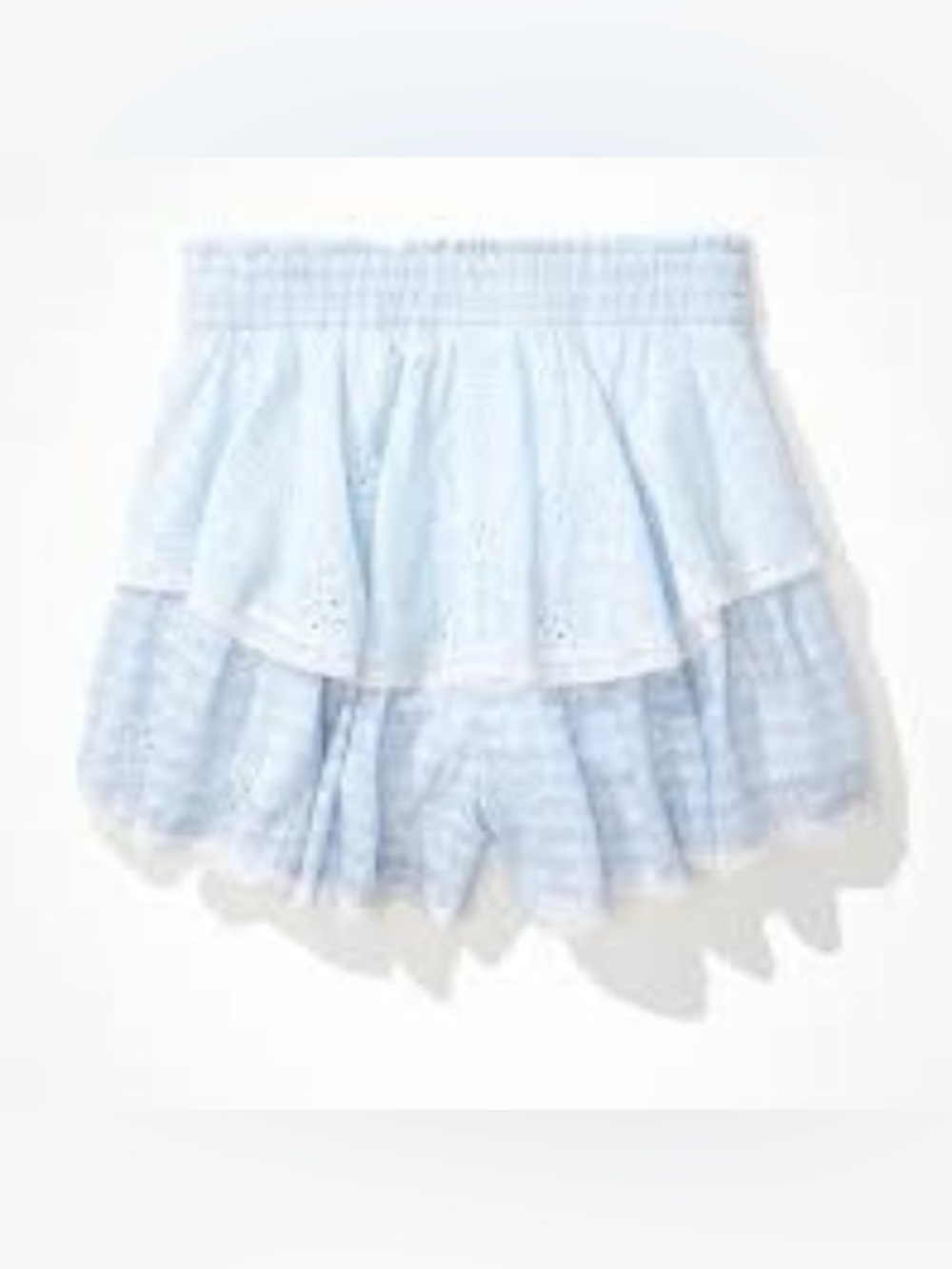 American Eagle Rock n Ruffle Blue Lace Tiered Skort Shorts